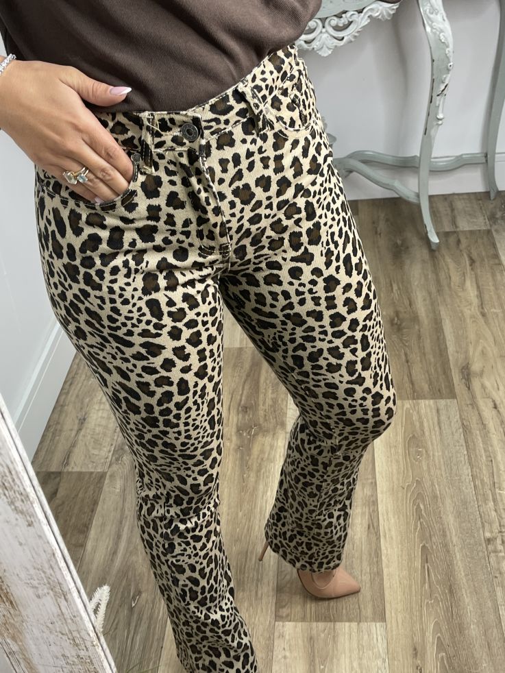 Jeans vaquero capri animal print