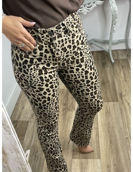 Jeans vaquero capri animal print
