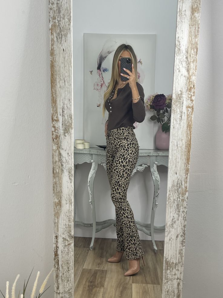 Jeans vaquero capri animal print