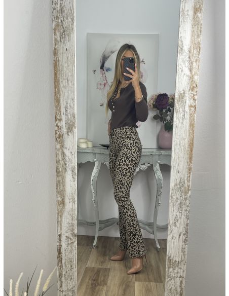 Jeans vaquero capri animal print