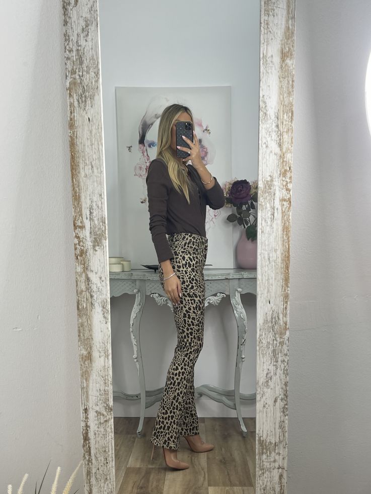 Jeans vaquero capri animal print