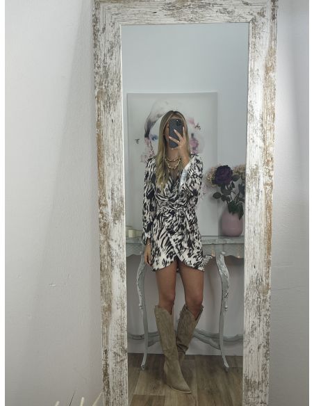 Vestido tipo bata tie dye negro