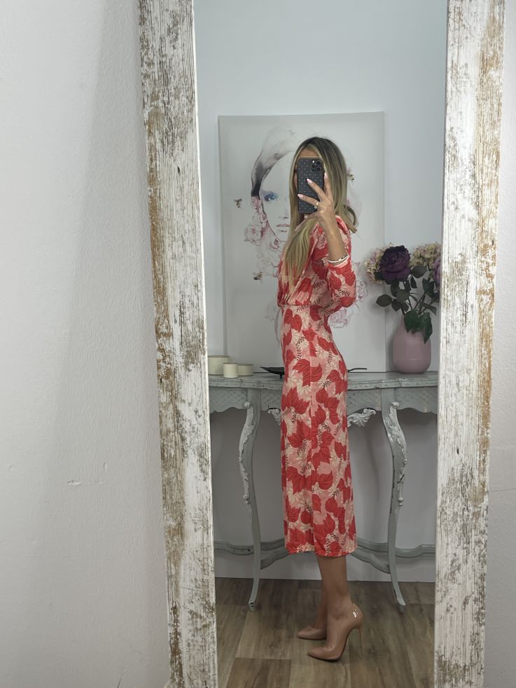 Vestido Aura tonos naranja