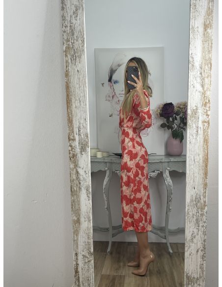 Vestido Aura tonos naranja