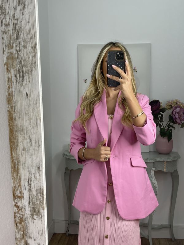 Chaqueta entallada rosa