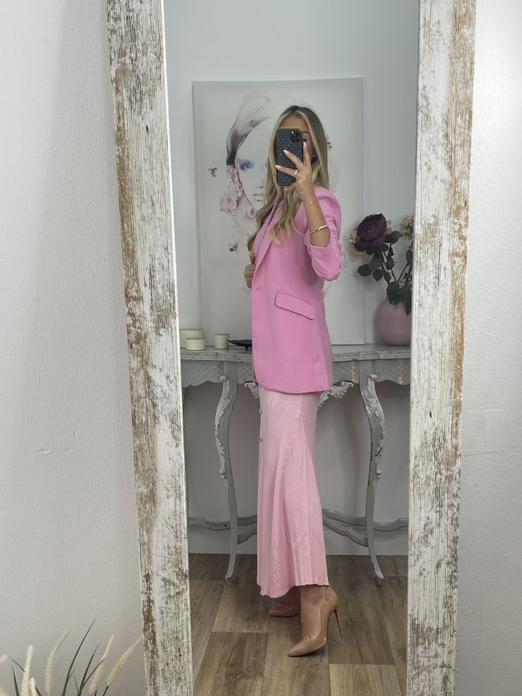 Chaqueta entallada rosa