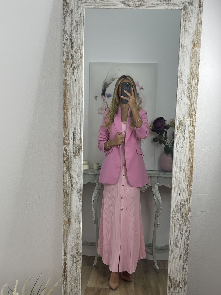 Chaqueta entallada rosa