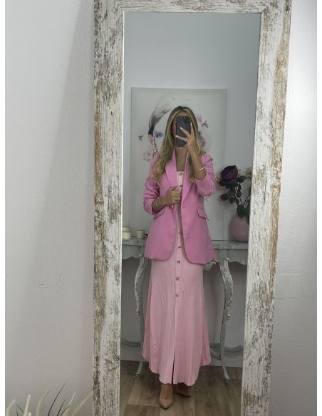 Chaqueta entallada rosa
