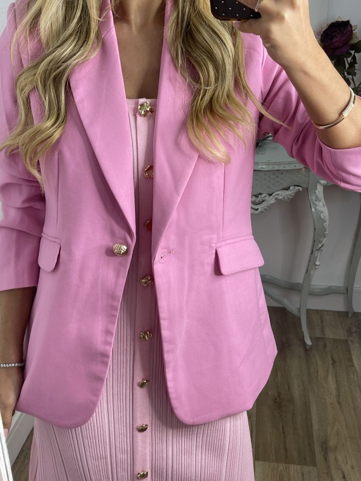 Chaqueta entallada rosa