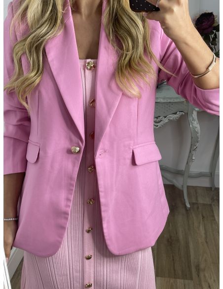 Chaqueta entallada rosa