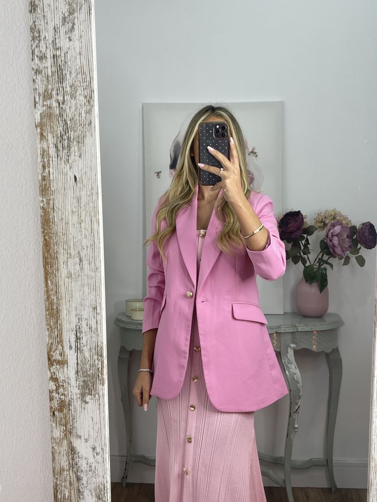 Chaqueta entallada rosa