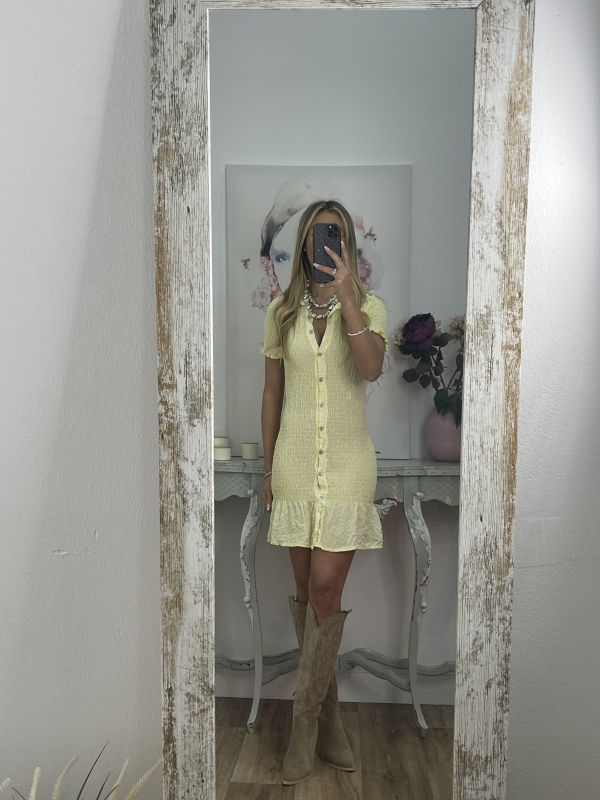Vestido Tex vichy amarillo