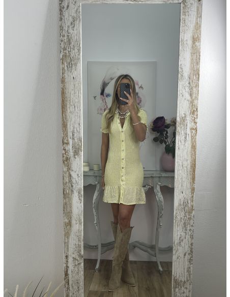 Vestido Tex vichy amarillo