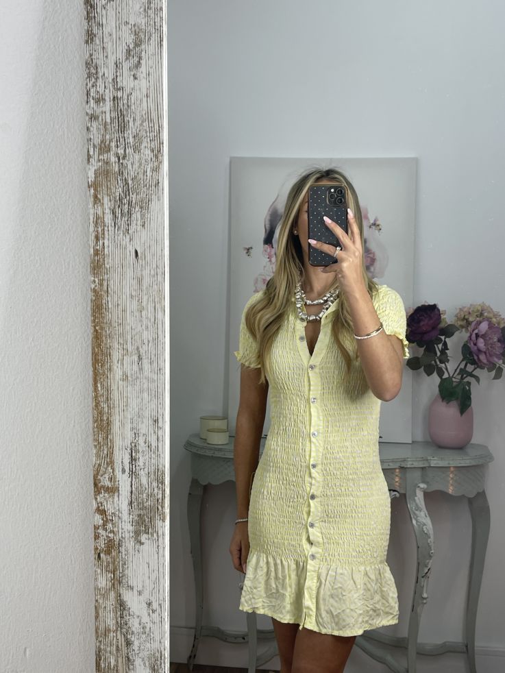 Vestido Tex vichy amarillo
