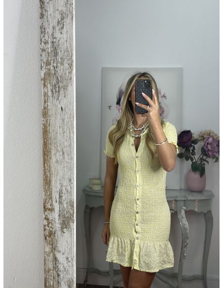 Vestido Tex vichy amarillo