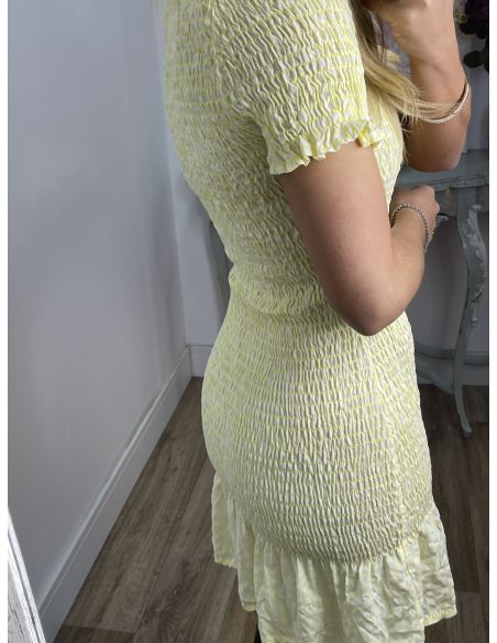 Vestido Tex vichy amarillo