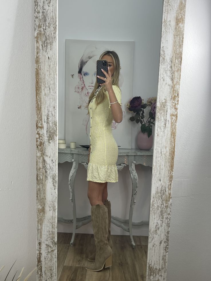 Vestido Tex vichy amarillo