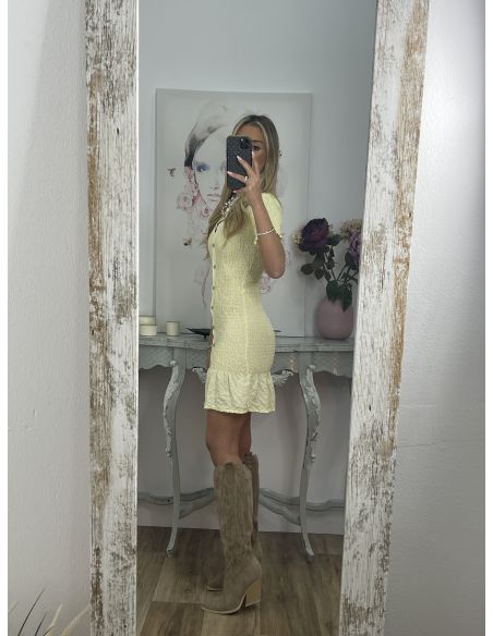 Vestido Tex vichy amarillo
